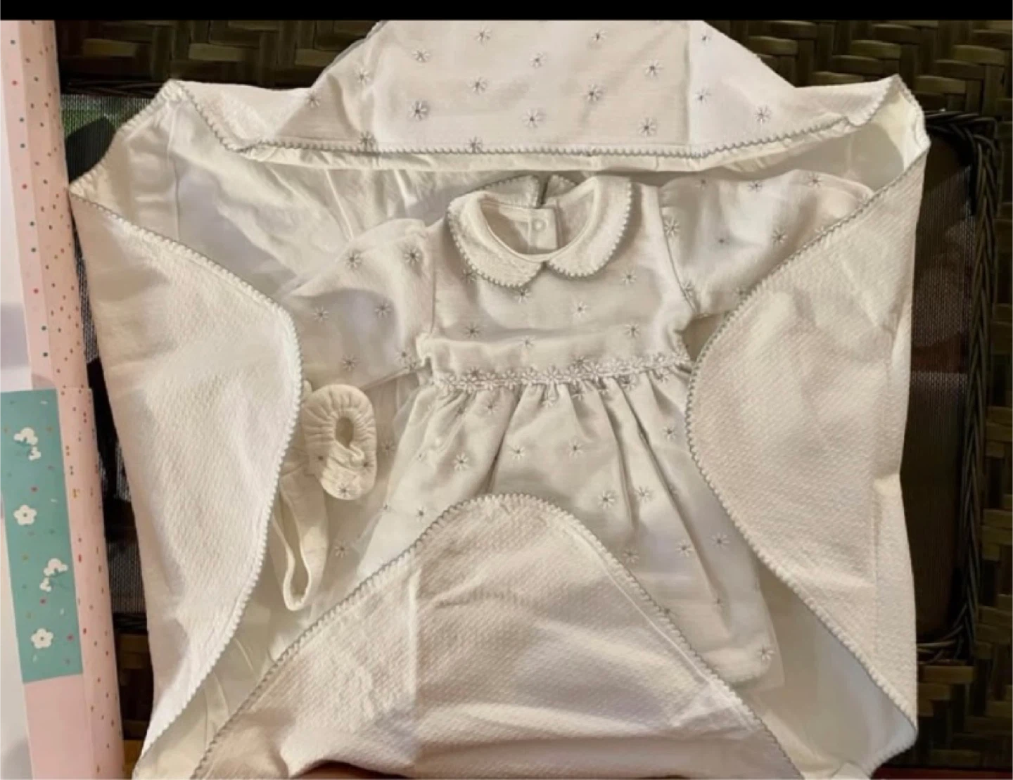 Baby Girl Christening Gown Set with Bonnet and Shoes - photo 4