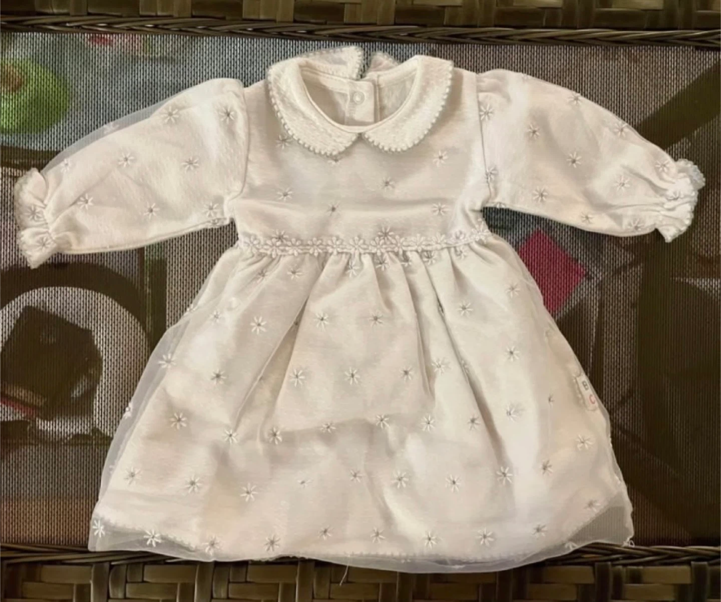 Baby Girl Christening Gown Set with Bonnet and Shoes - photo 2