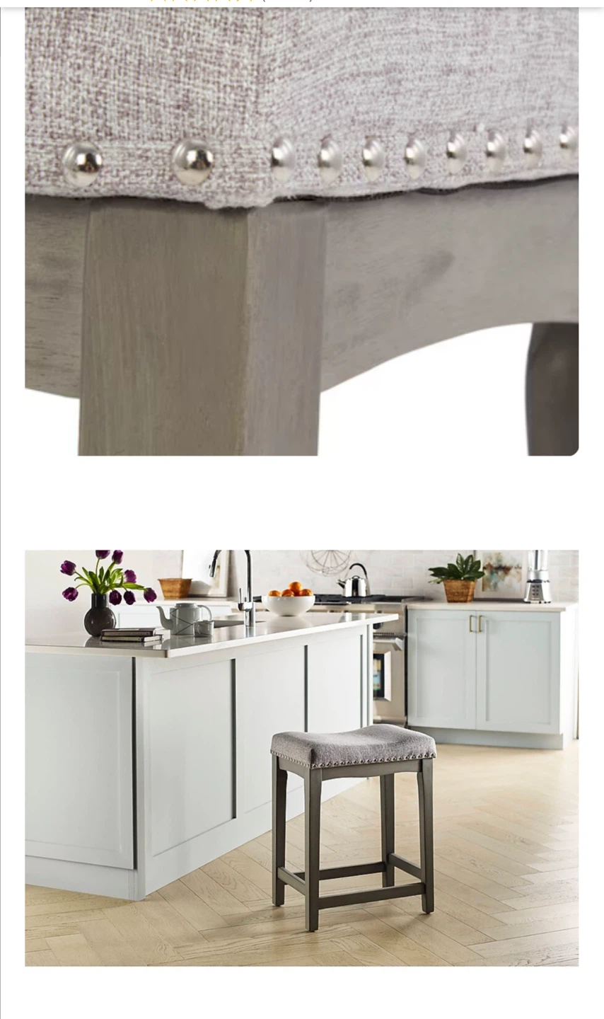 HOATLEY Barstool - Gray Finish Fabric new **