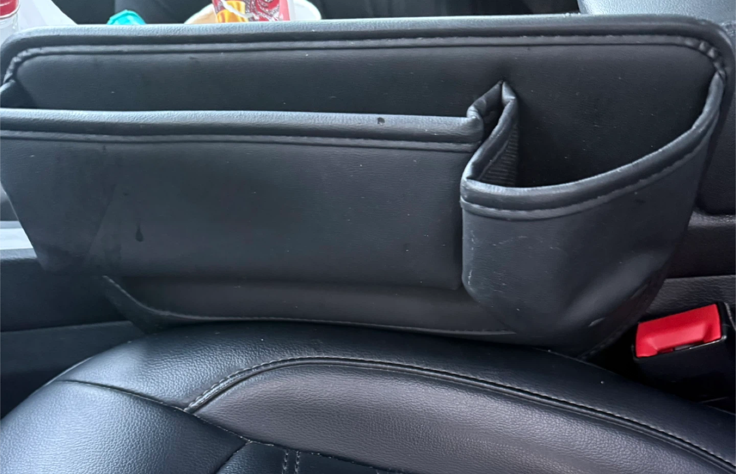 2 set of Black Faux Leather Car Seat Organizer