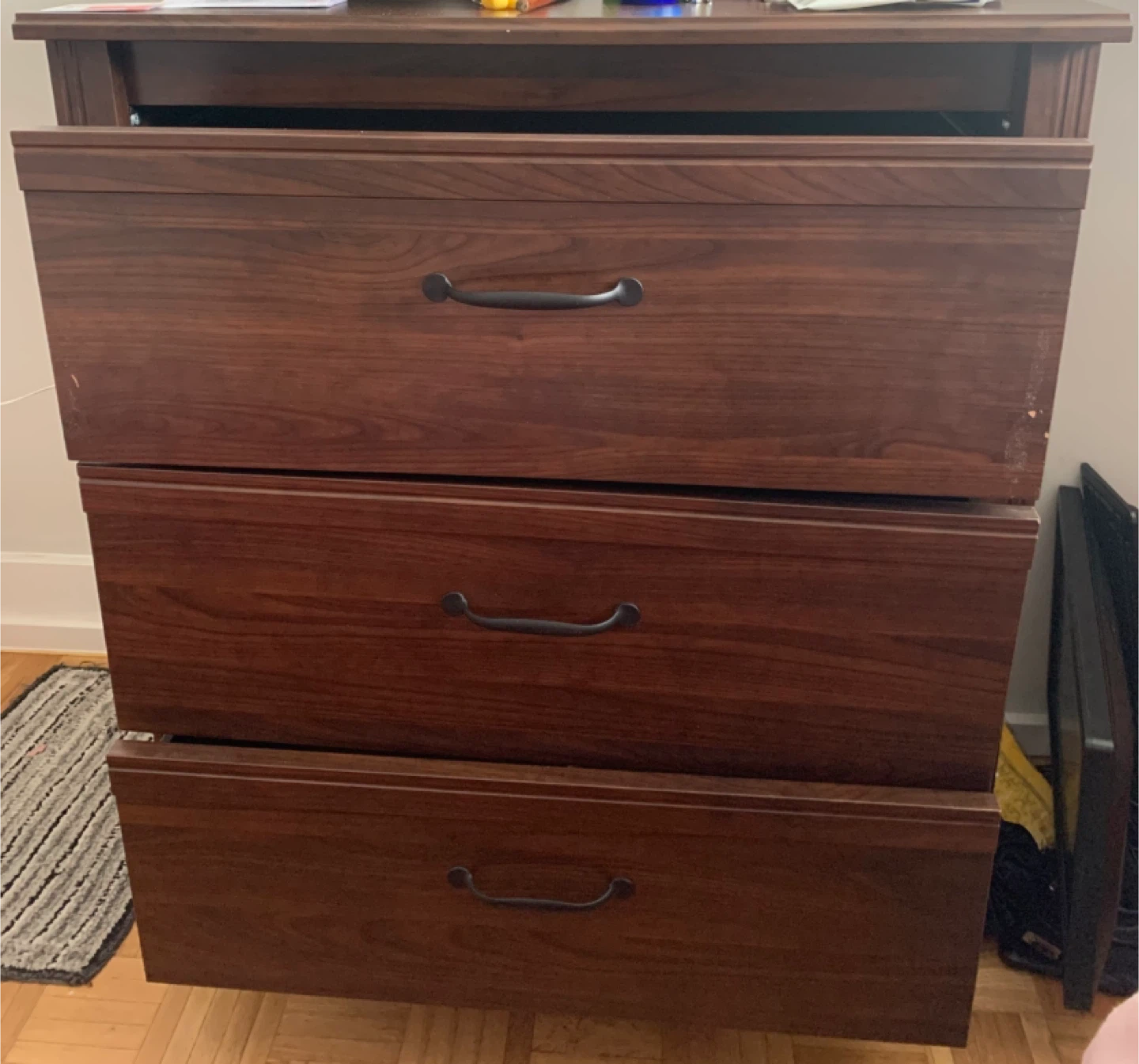 Dark Brown 3-Drawer Dresser - photo 5