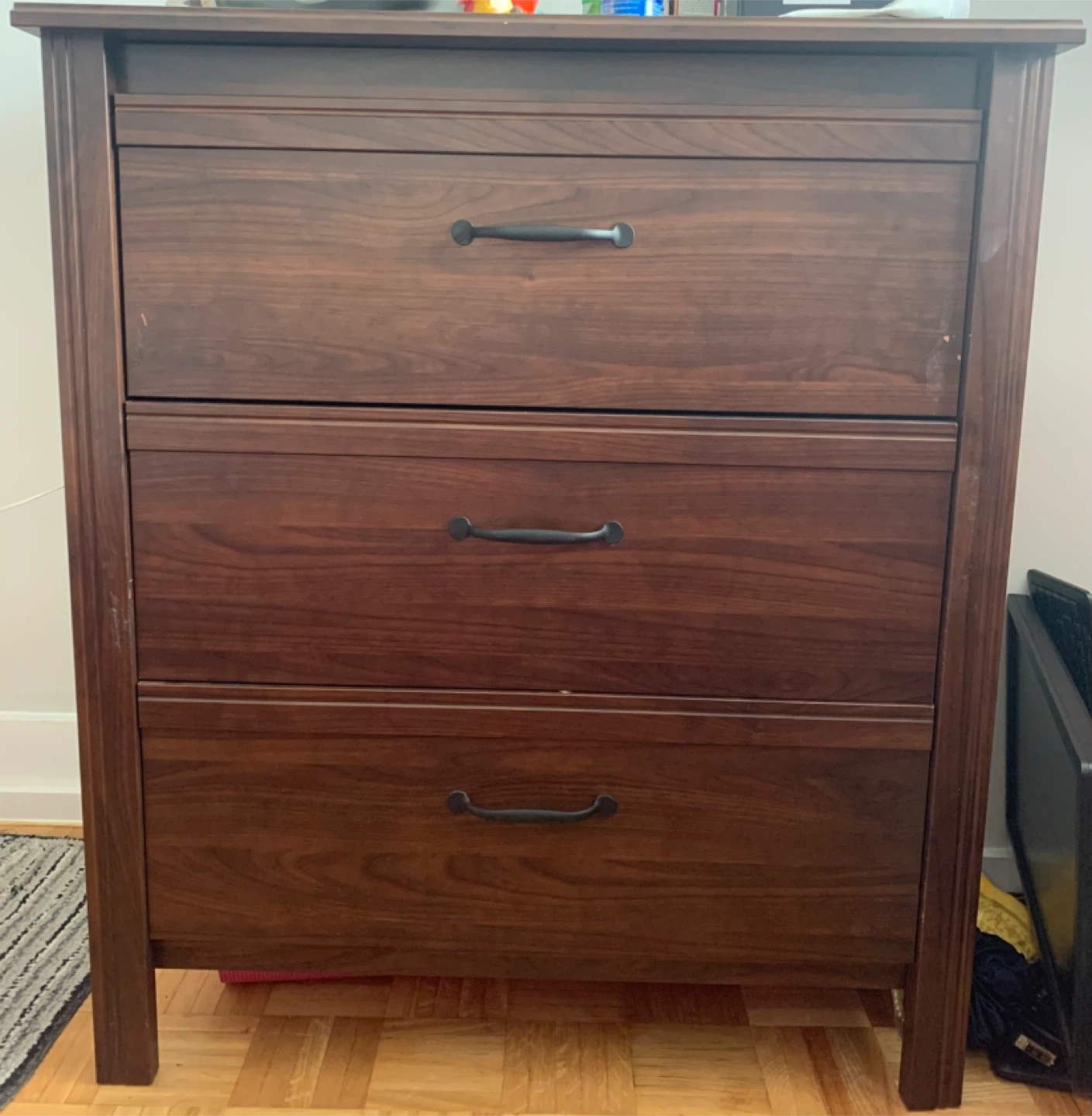 Dark Brown 3-Drawer Dresser
