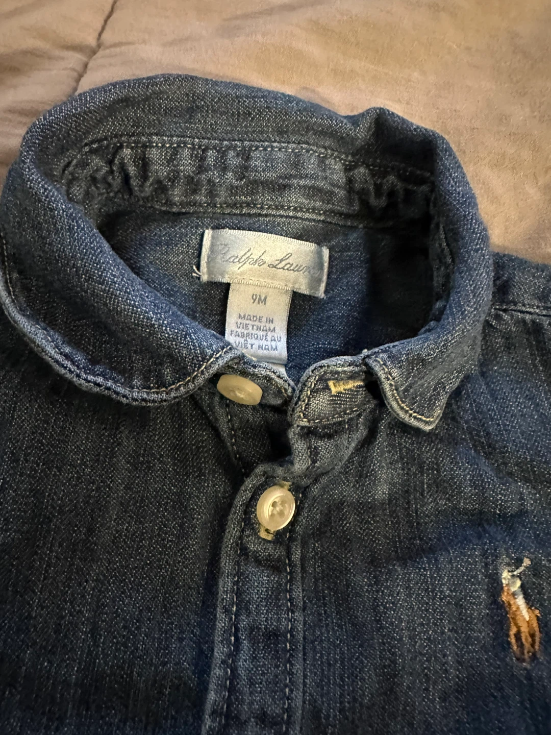 Ralph Lauren Baby Girls Denim Dress Size 9M - photo 3