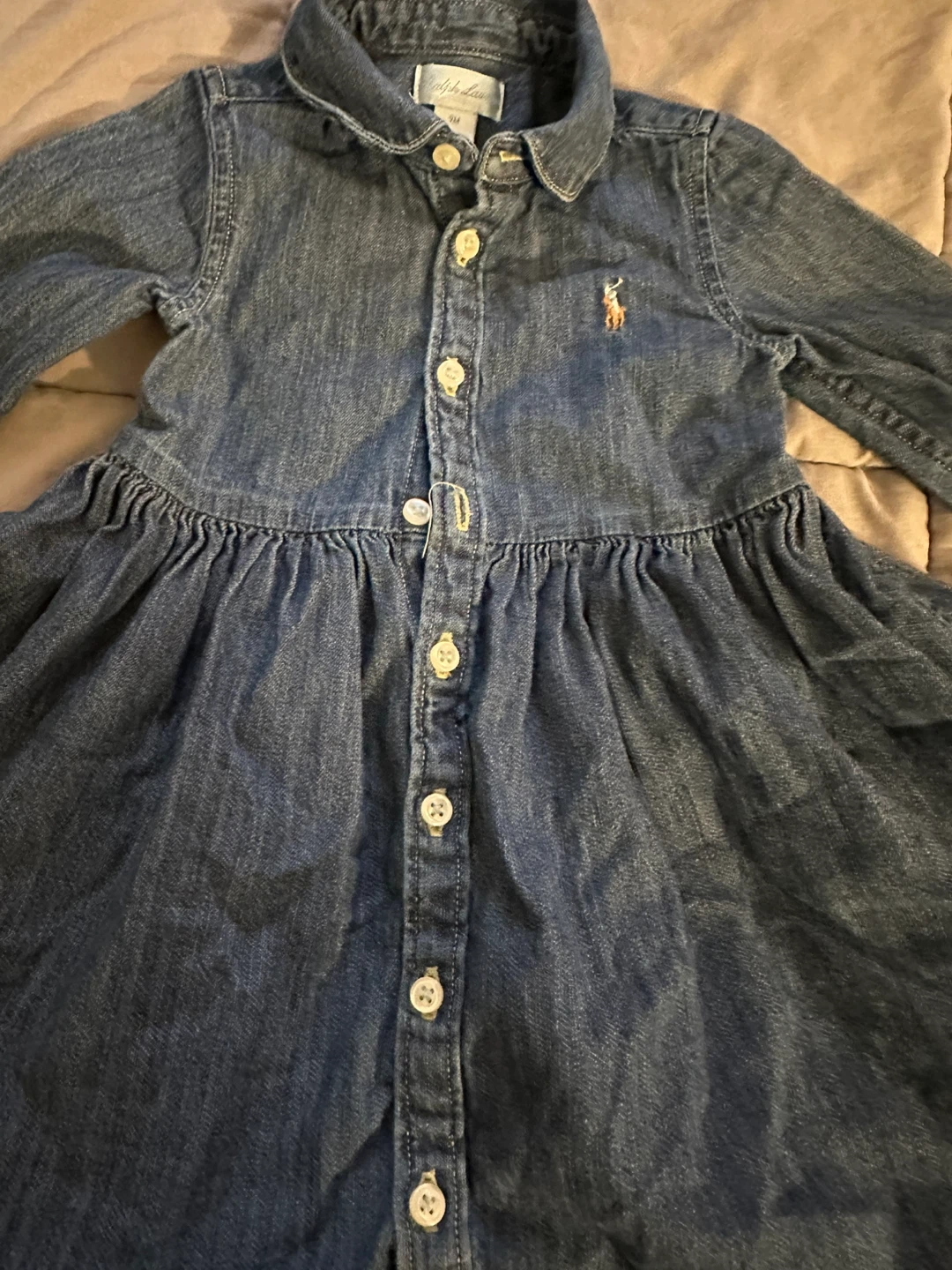 Ralph Lauren Baby Girls Denim Dress Size 9M - photo 2
