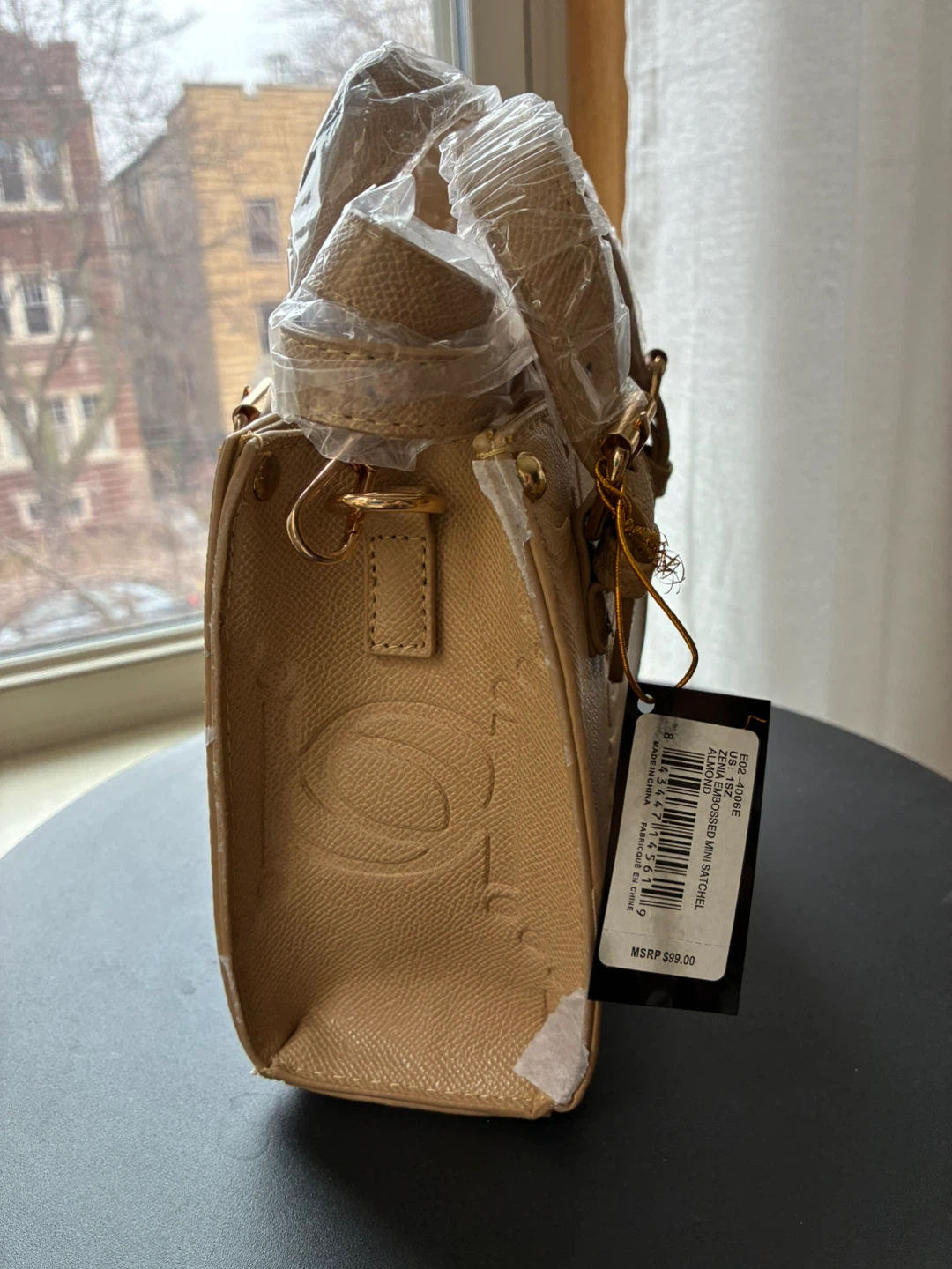 Bebe "Zina" Embossed Mini Satchel - Almond - photo 2