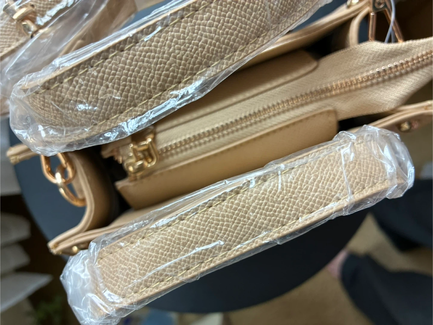 Bebe "Zina" Embossed Mini Satchel - Almond - photo 4