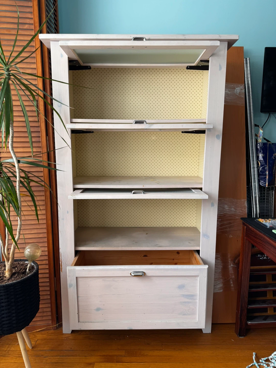 IKEA White Wood Storage Cabinet with Drawers and Shelves - photo 2