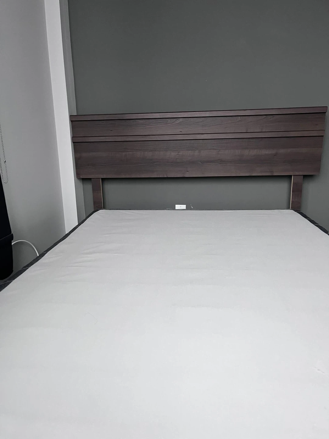 Wood Headboard Bed Frame, box spring double