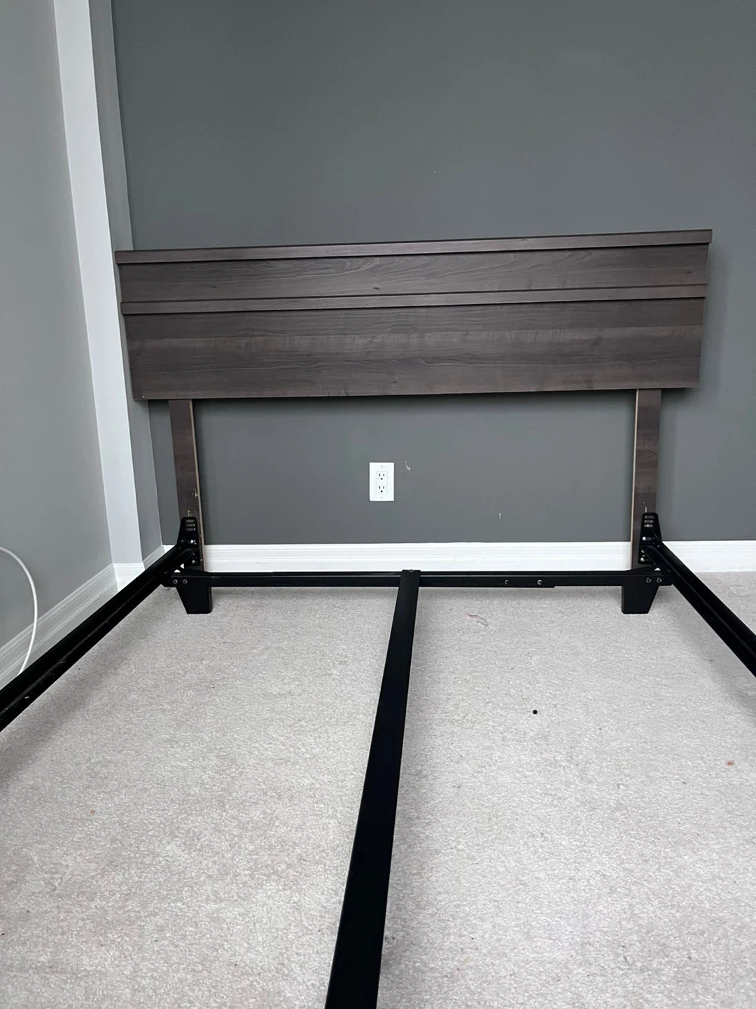 Wood Headboard Bed Frame, box spring double - photo 2