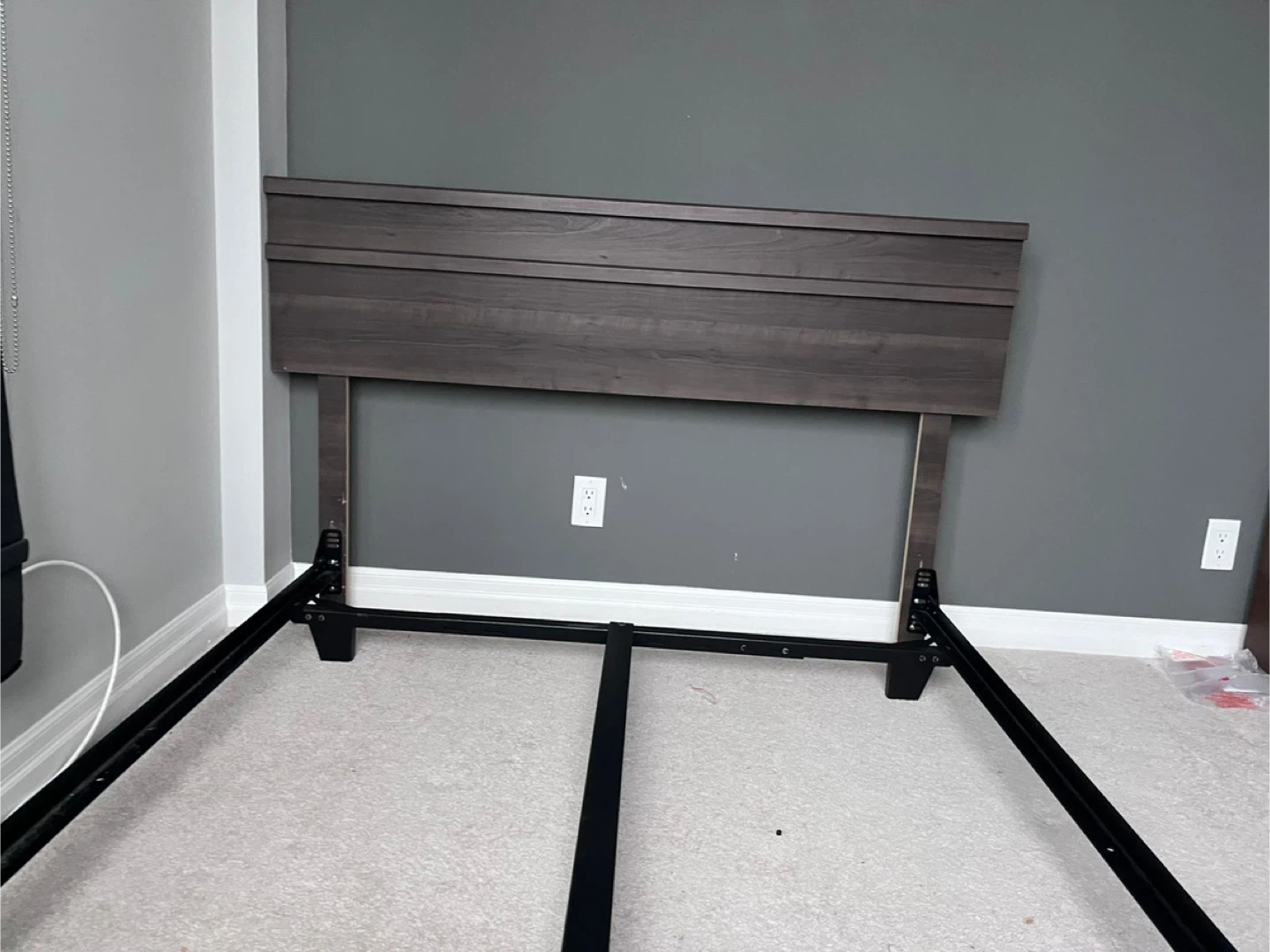 Wood Headboard Bed Frame, box spring double - photo 4