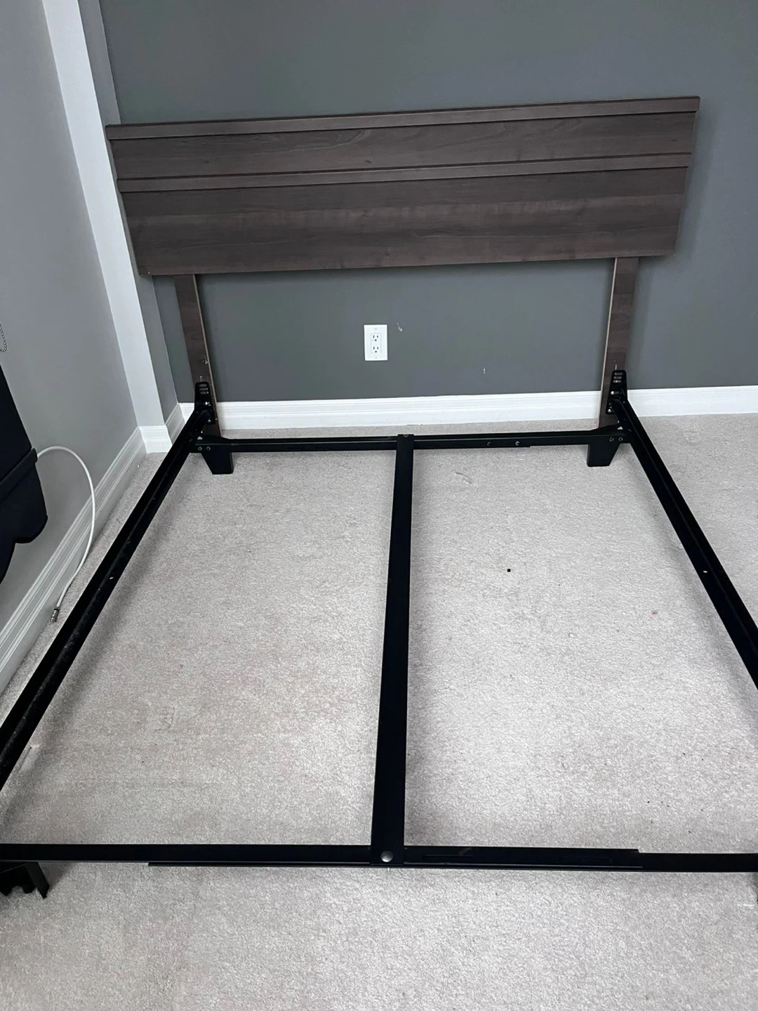 Wood Headboard Bed Frame, box spring double - photo 5