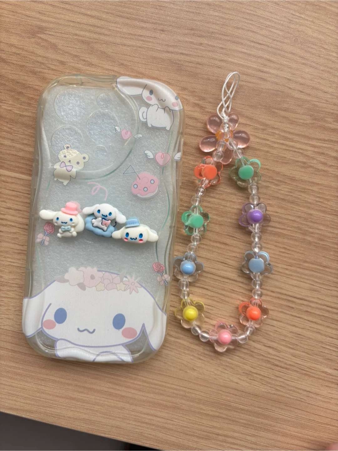 Furry Black Cat Keychain & Cinnamoroll Phone Case - photo 2