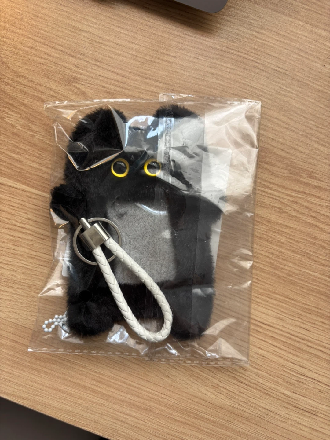 Furry Black Cat Keychain & Cinnamoroll Phone Case