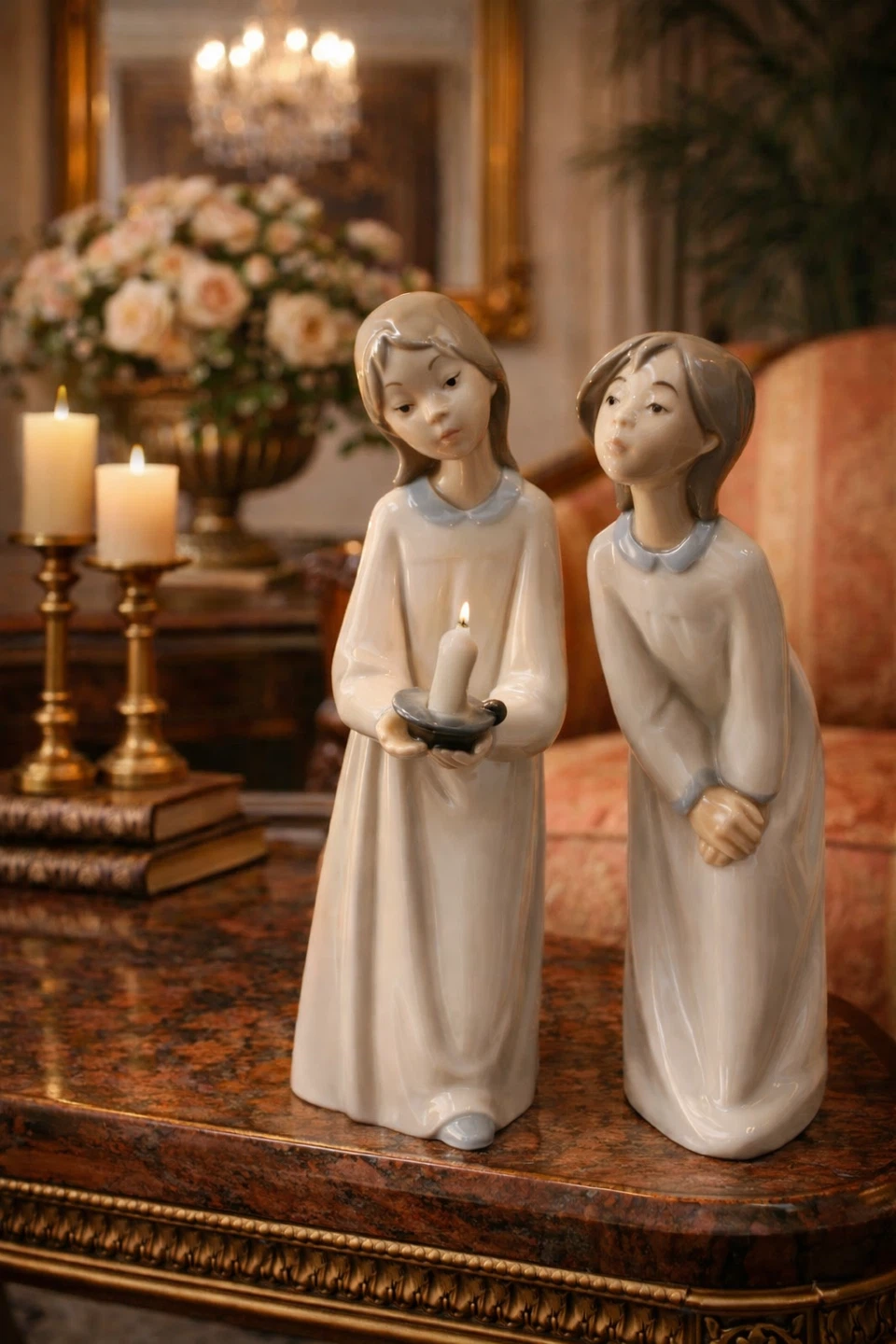 LLADRÓ Porcelain Figurines - Two Girls with Candle