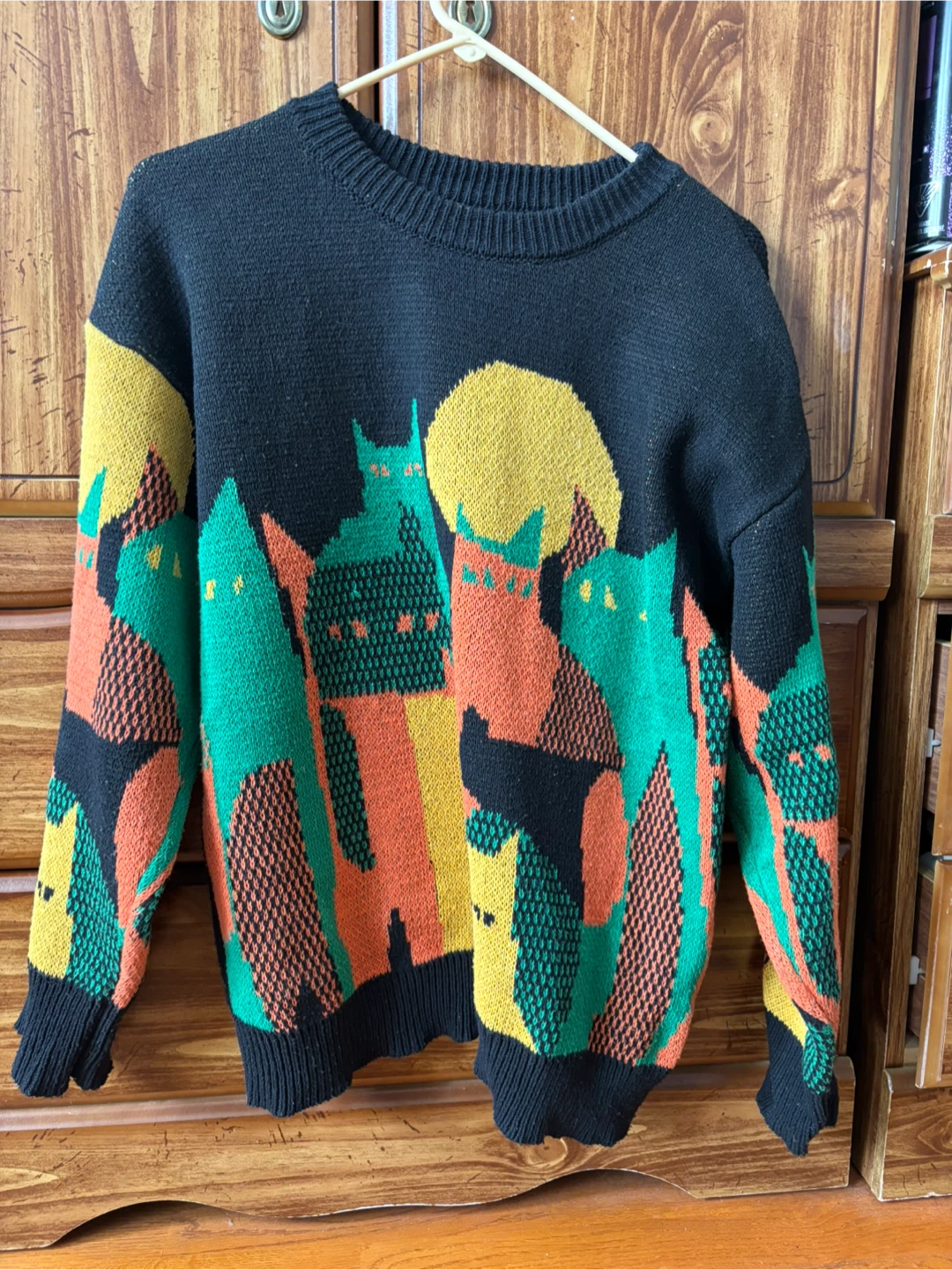 Colourful Cat Knit Sweater
