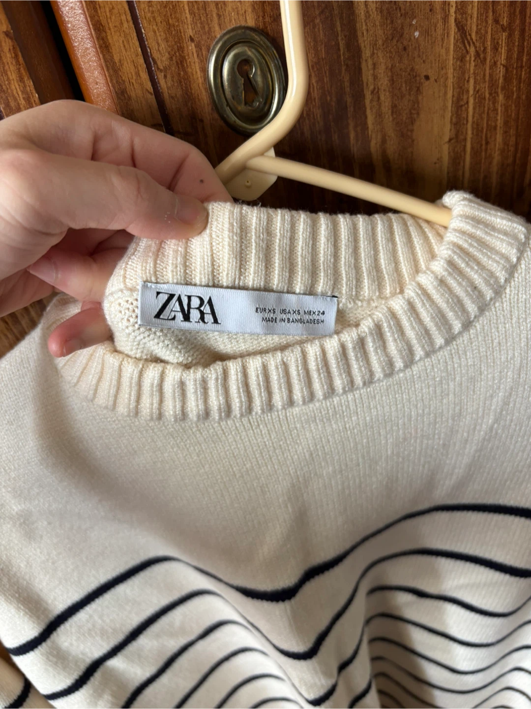 ZARA Striped Sweater - Cream/Black - photo 2