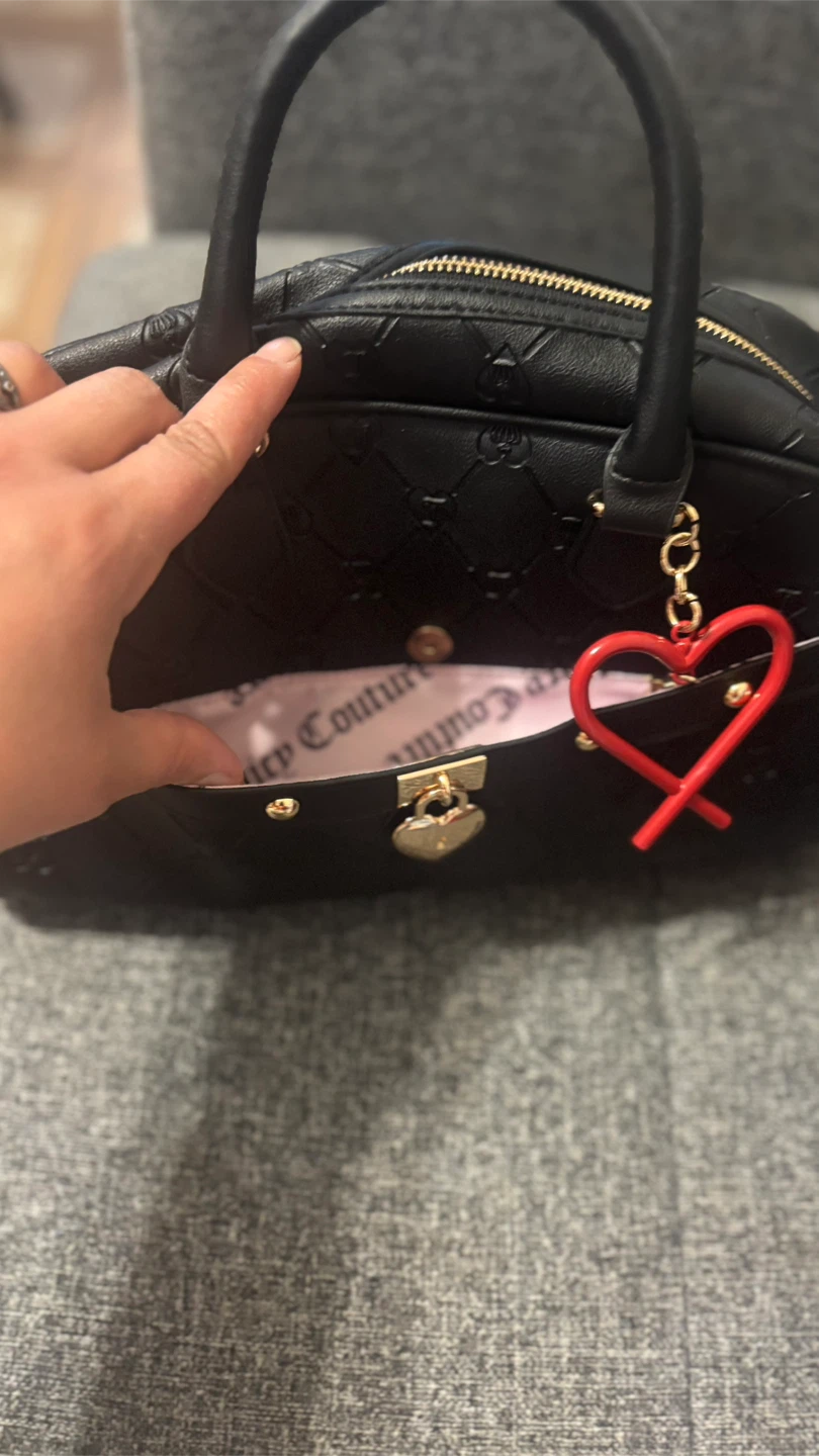 Juicy Couture Black Embossed Heart Logo Satchel Bag - photo 5