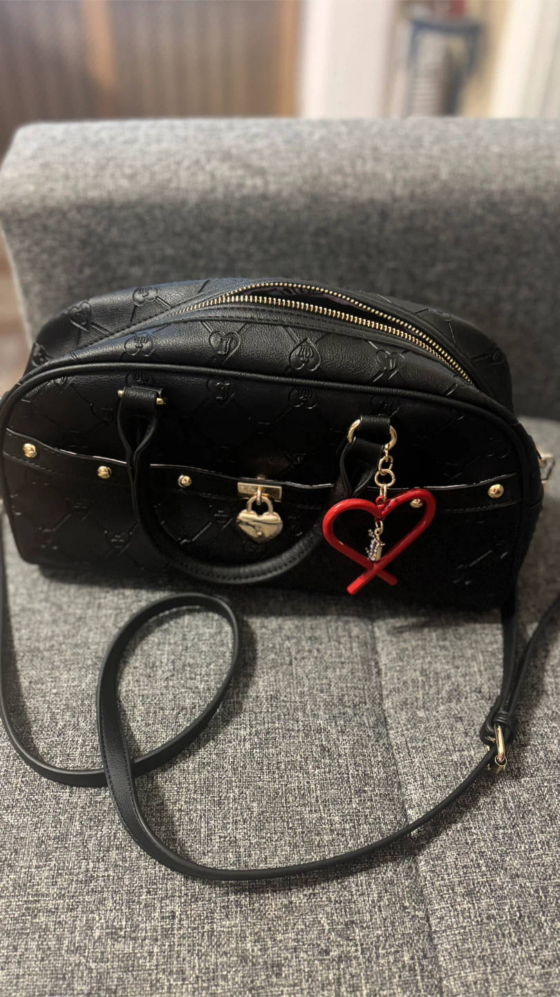 Juicy Couture Black Embossed Heart Logo Satchel Bag - photo 3