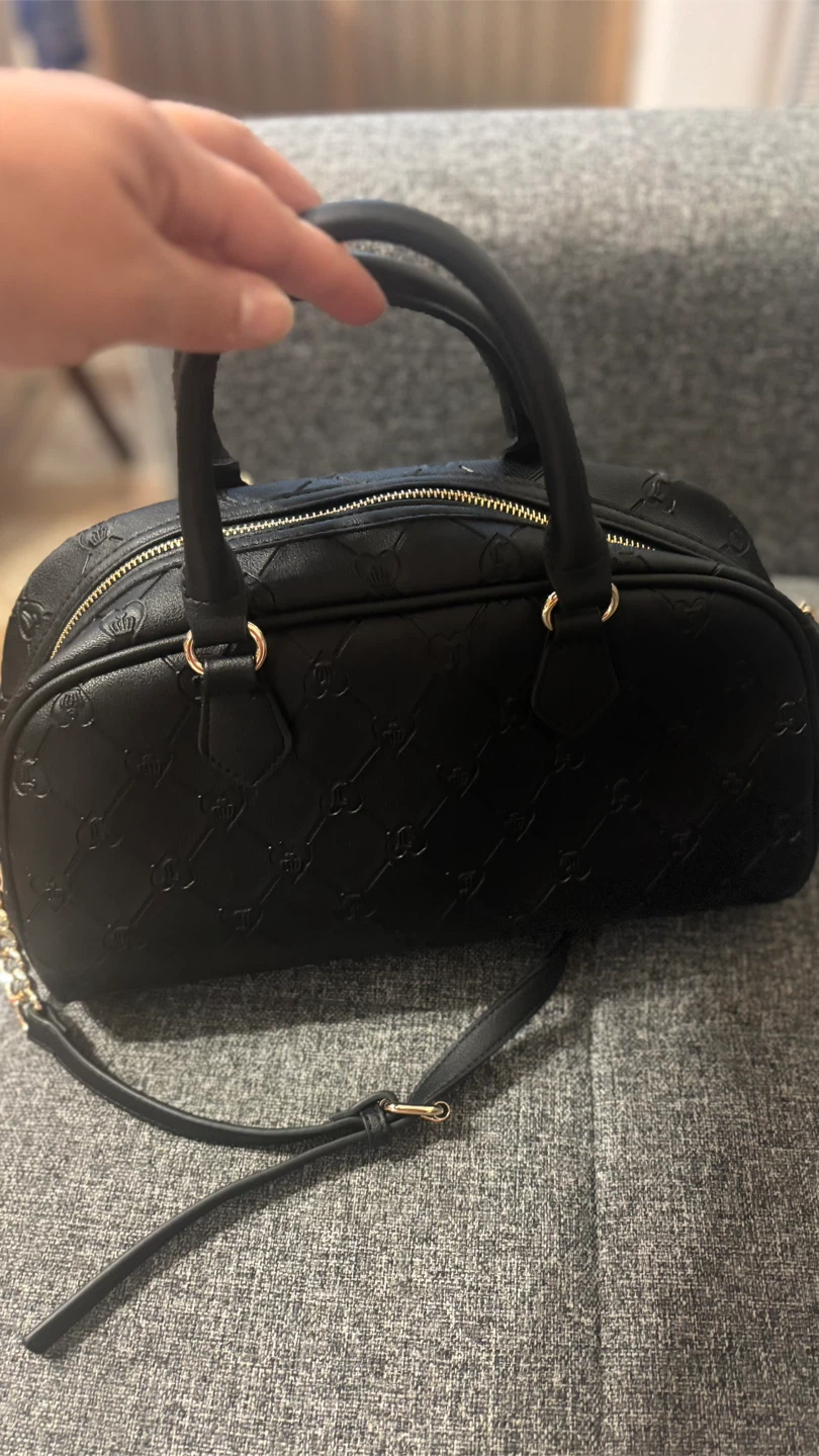 Juicy Couture Black Embossed Heart Logo Satchel Bag