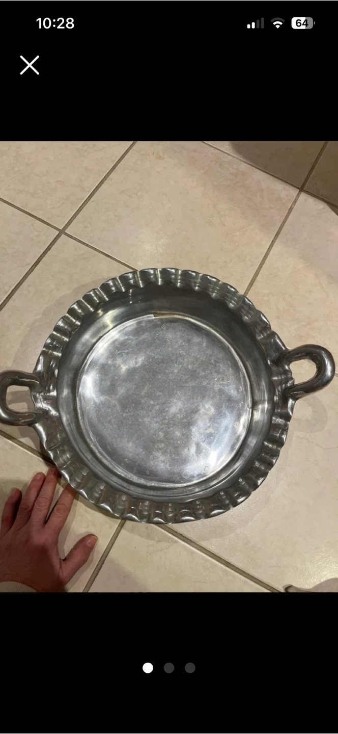 Vintage Aluminum Serving Dish with Handles