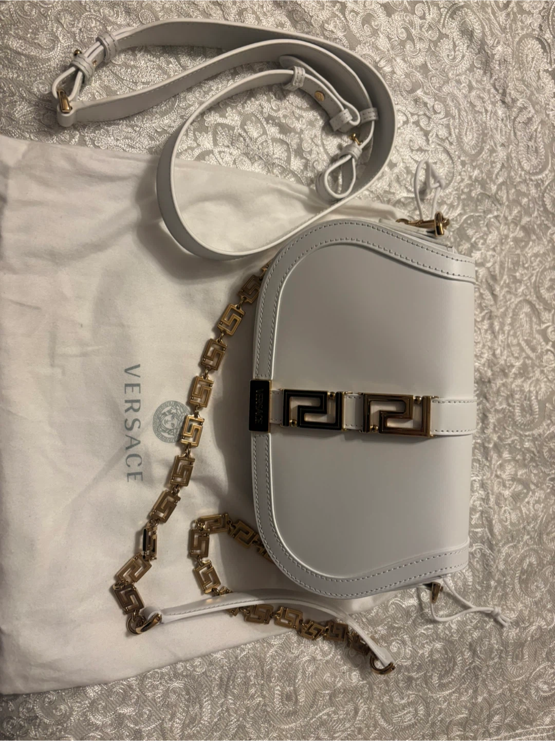 Brand new authentic Versace white shoulder bag