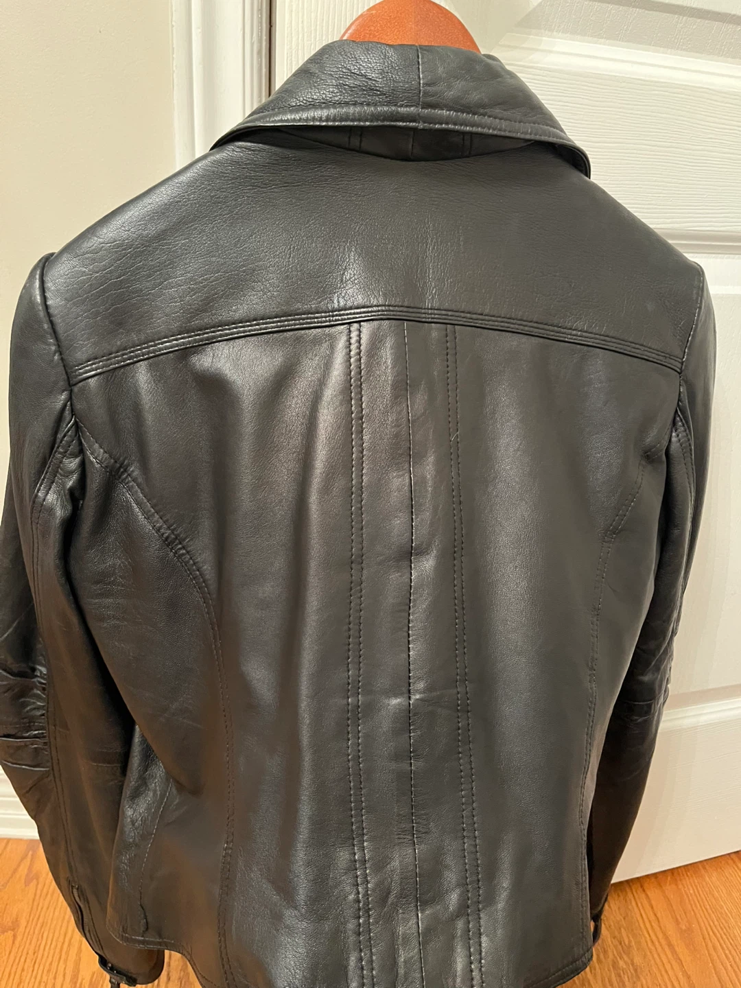 Zara Woman Black Leather Biker Jacket - Size L - photo 3