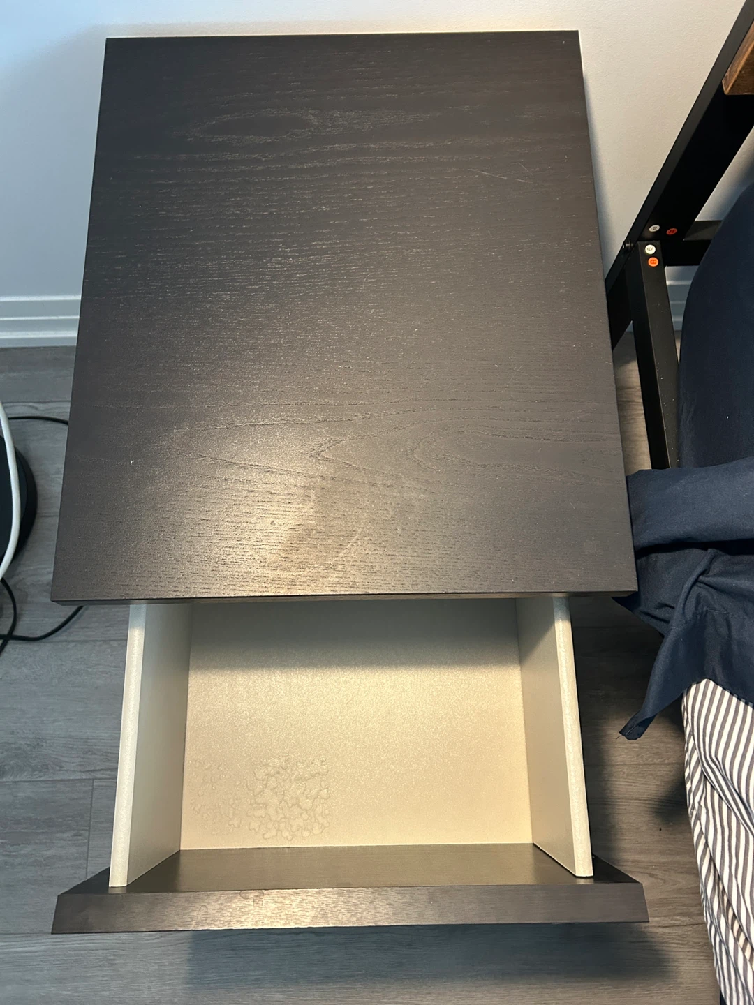MALM Black 2-Drawer Nightstand - photo 3