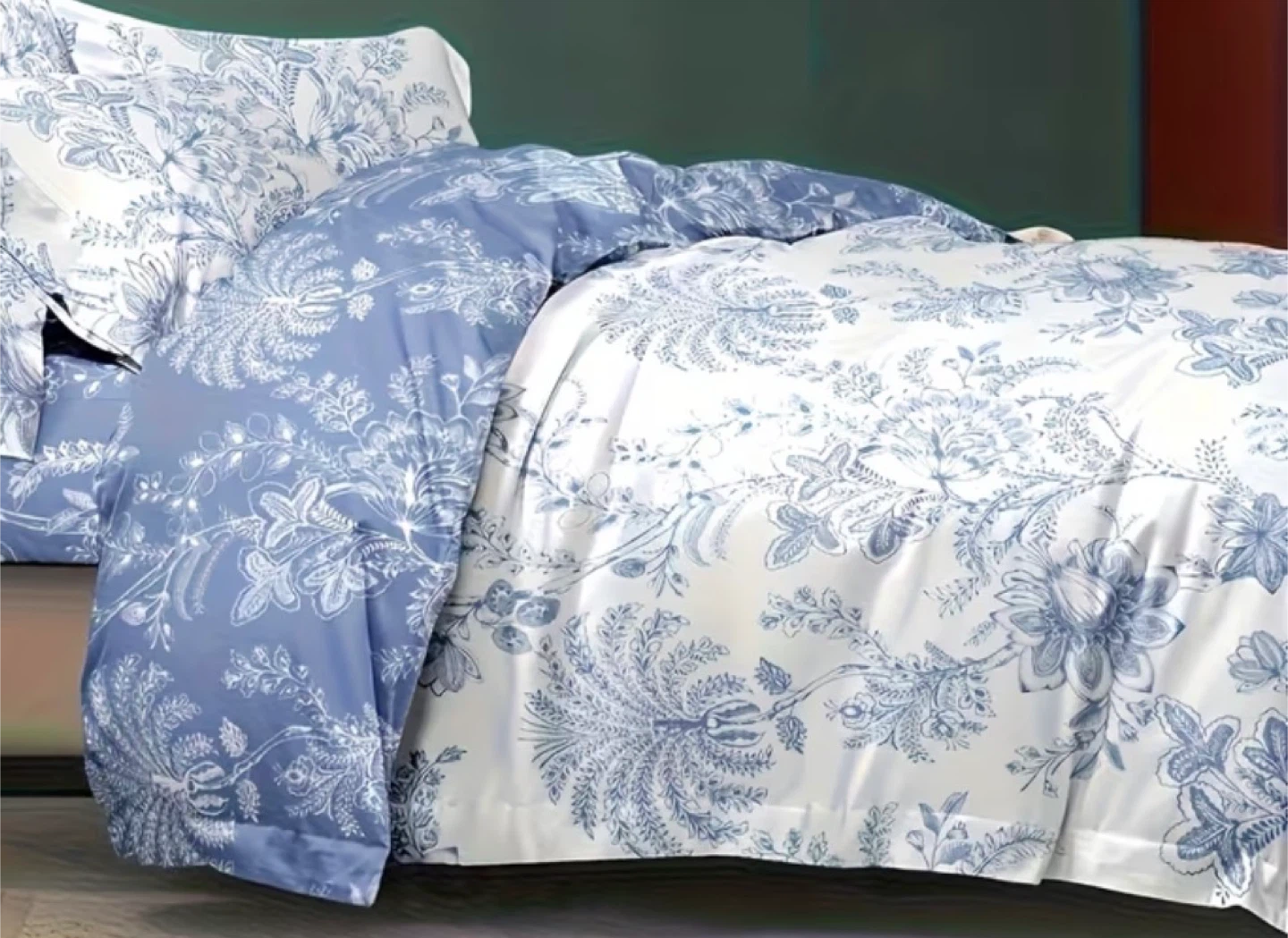Blue and White Reversible Duvet Cover Set- Double and Queen - photo 2