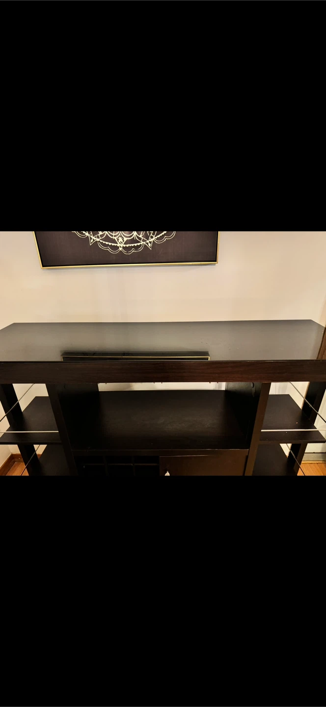 Dark Brown Bar Cabinet with Wine Rack and Glass Holders - photo 4