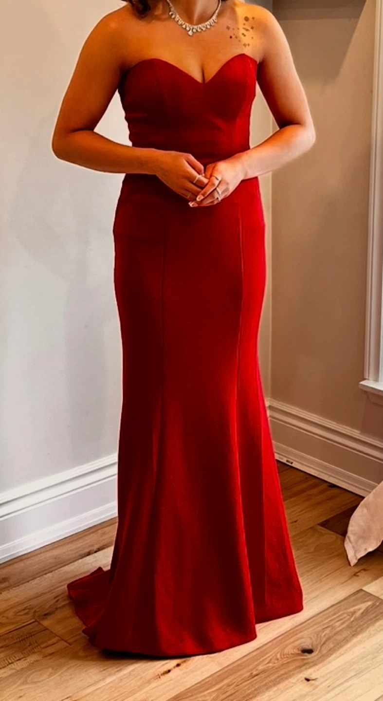 Red Strapless Gown
