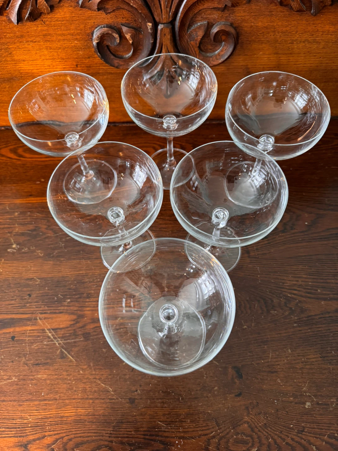 Set of 6 Clear Glass Coupe Champagne / Cocktail Glasses - photo 2