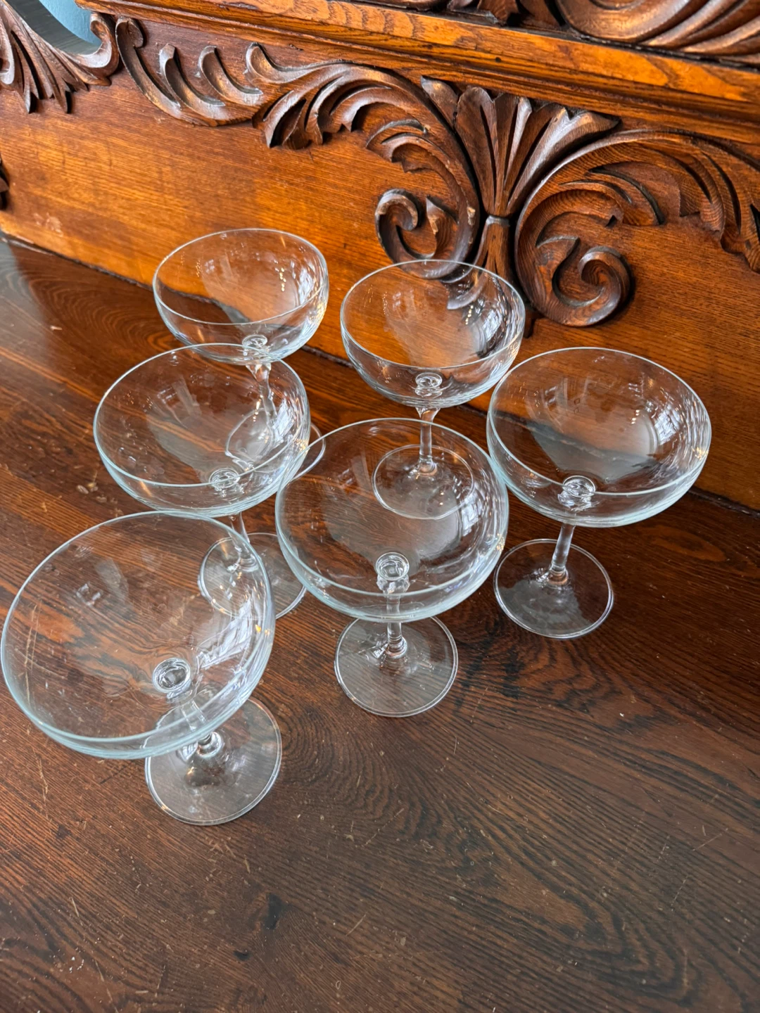 Set of 6 Clear Glass Coupe Champagne / Cocktail Glasses - photo 3