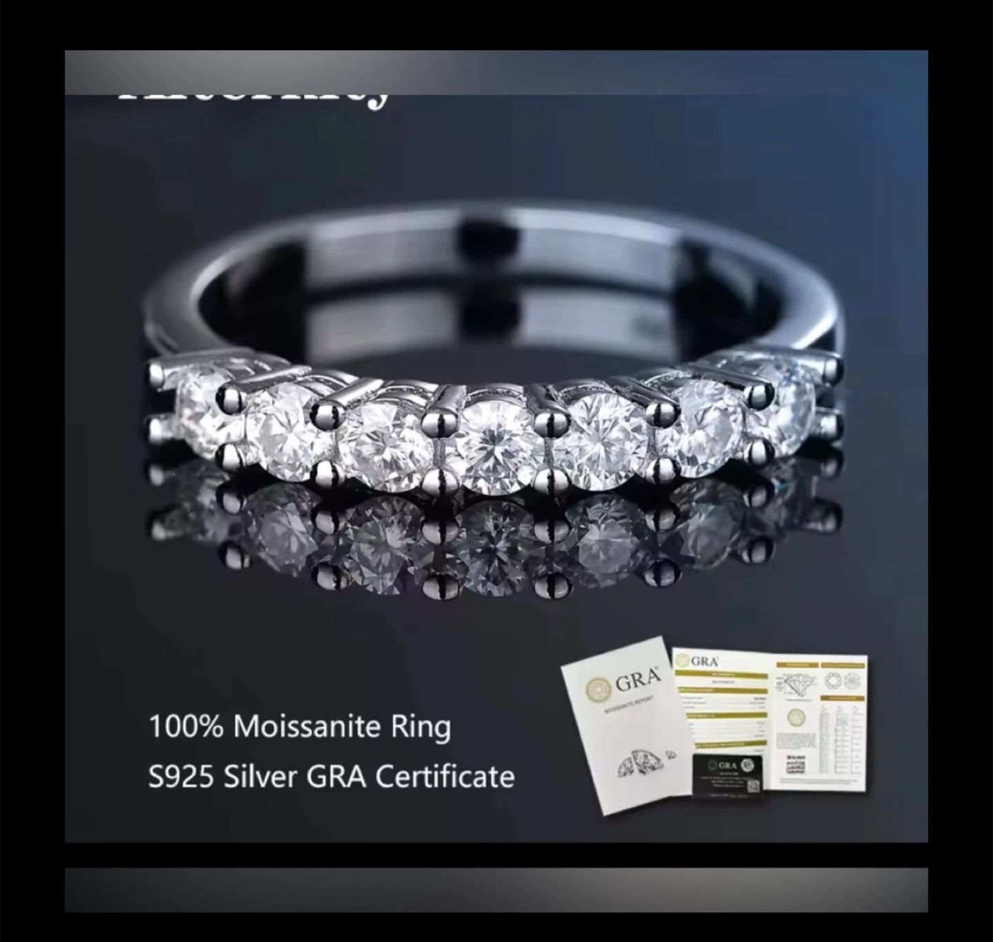 100% Moissanite Ring GRA Certificate - photo 3