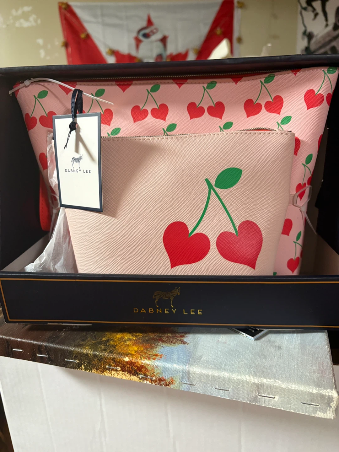 Dabney Lee Cherry Pattern Cosmetic Bag Set