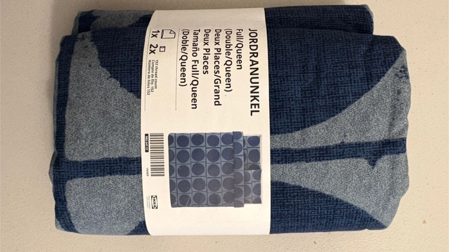 IKEA JORDRANUNKEL Full/Queen Duvet Cover Set - Blue