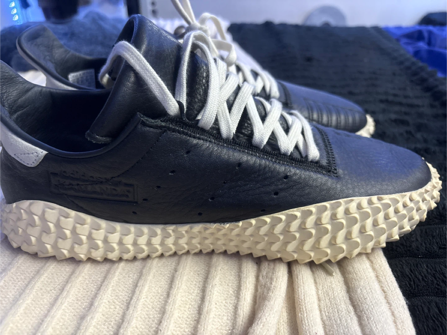 Adidas Kamanda "001" Black Leather Sneakers
