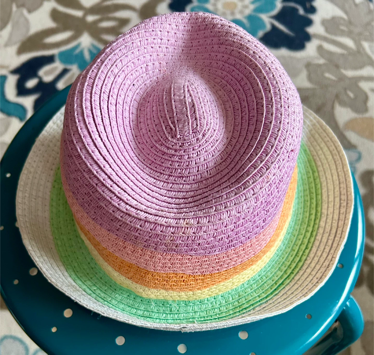 Striped Straw Fedora Hat - photo 2