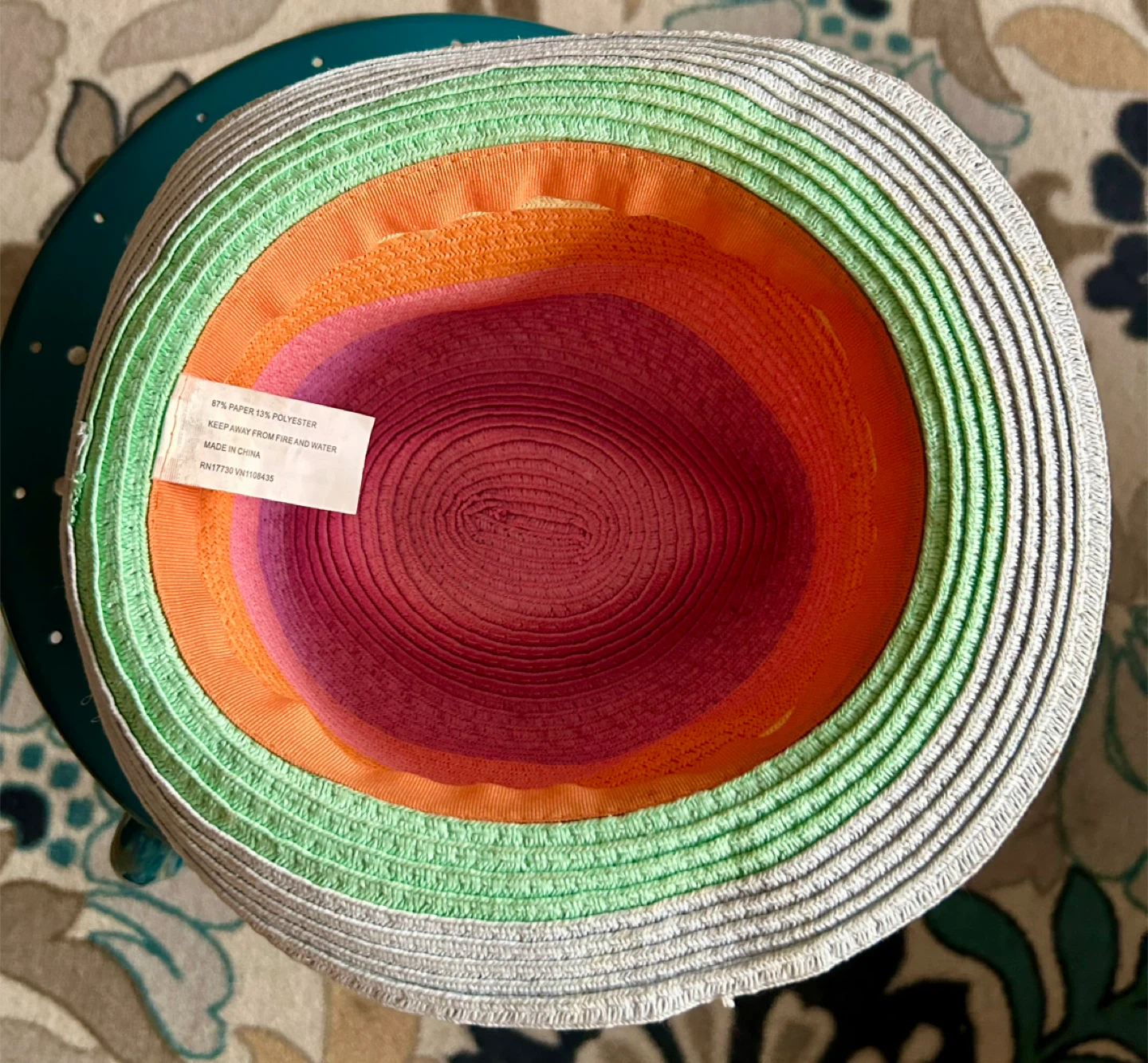 Striped Straw Fedora Hat - photo 3