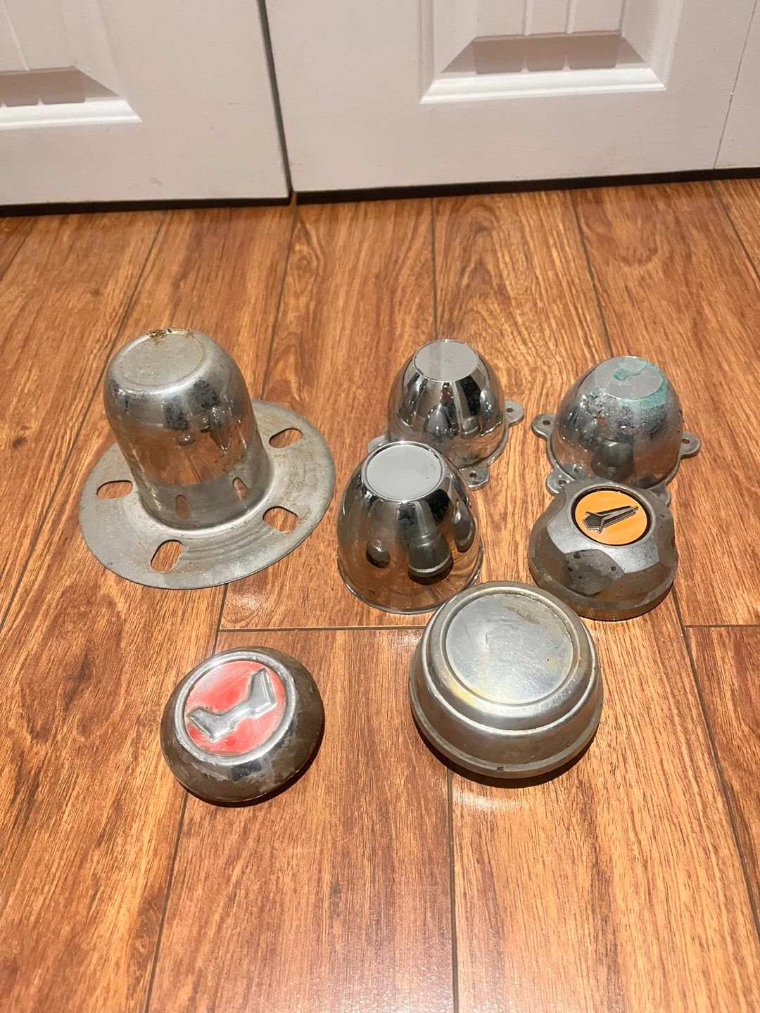 Lot of 7 Vintage Chrome Hubcaps/Wheel Covers
