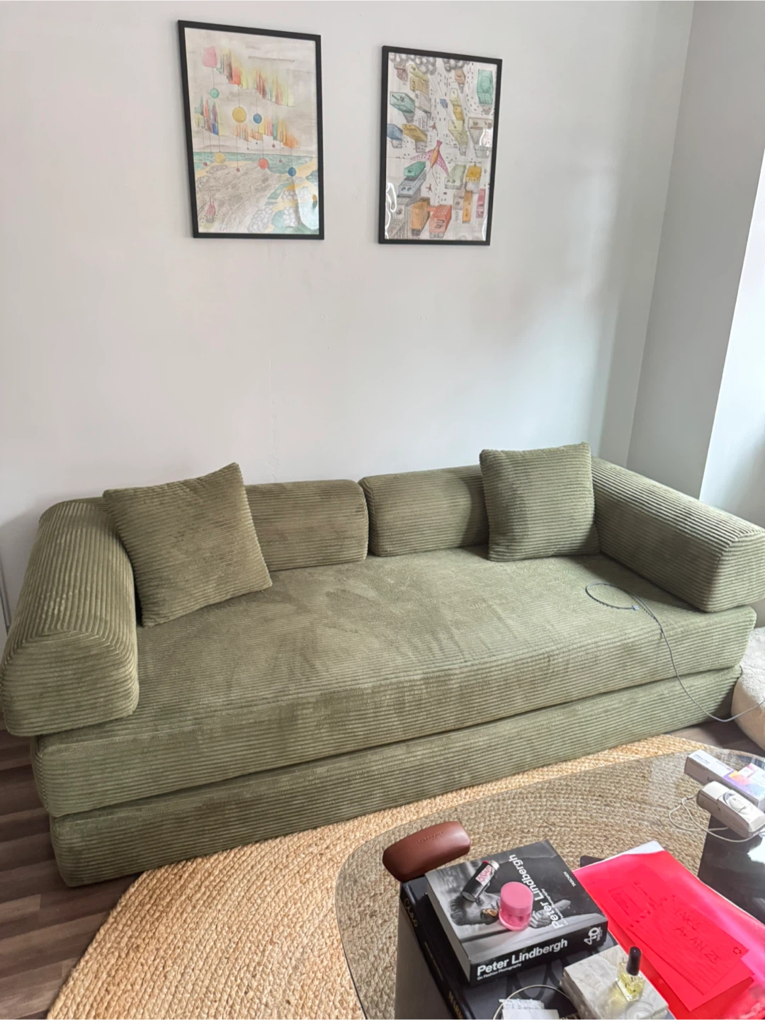 Green Corduroy Sofa