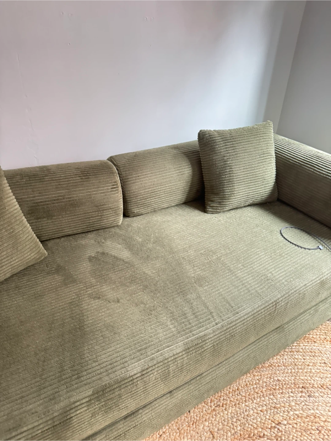 Green Corduroy Sofa - photo 5