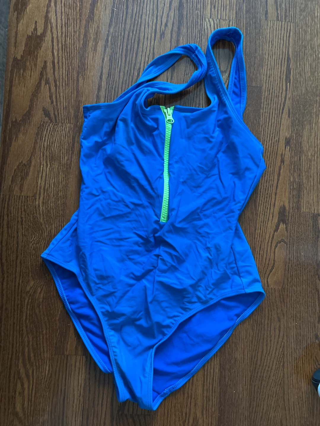 Blue One-Piece Swimsuit with Zipper - photo 4