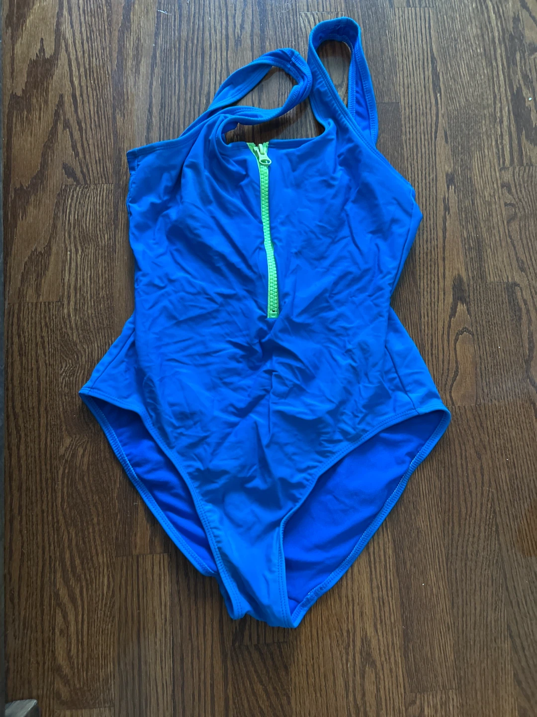 Blue One-Piece Swimsuit with Zipper - photo 3