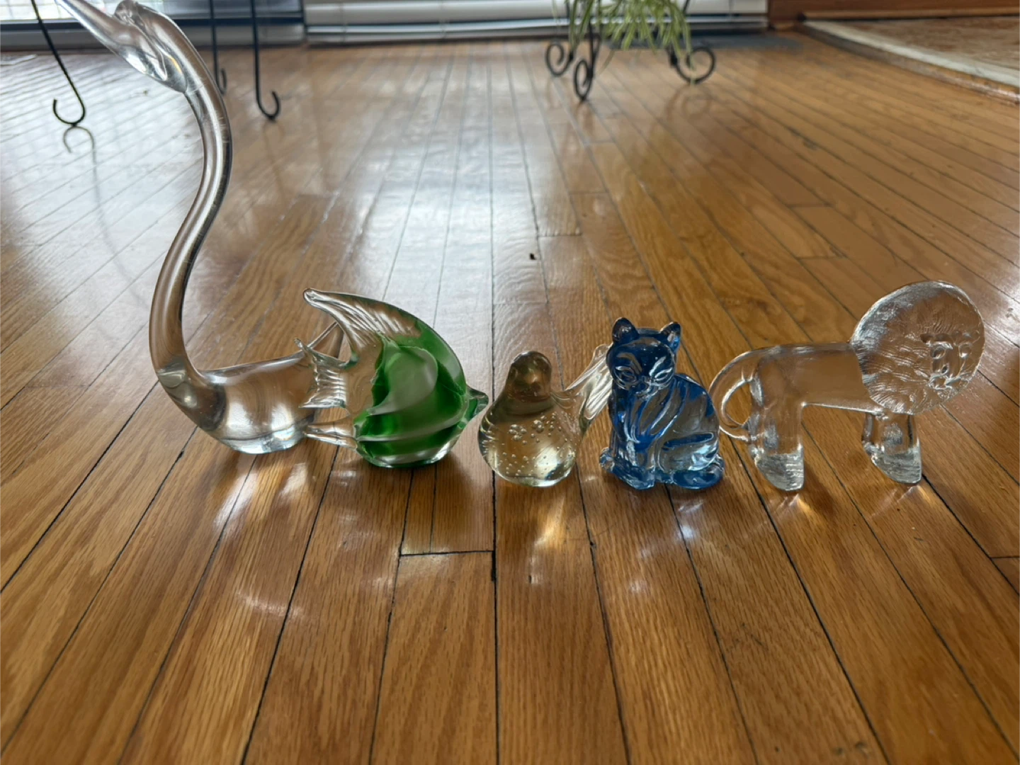 Set of 5 Glass Animal Figurines