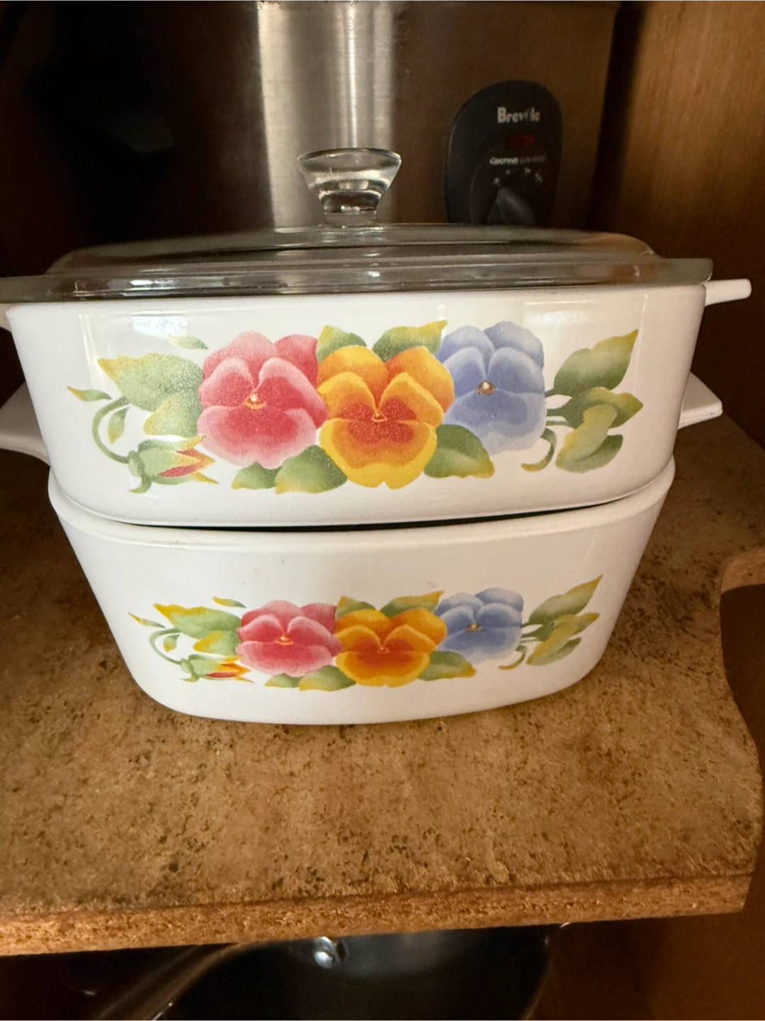 Floral Casserole Dish with Lid