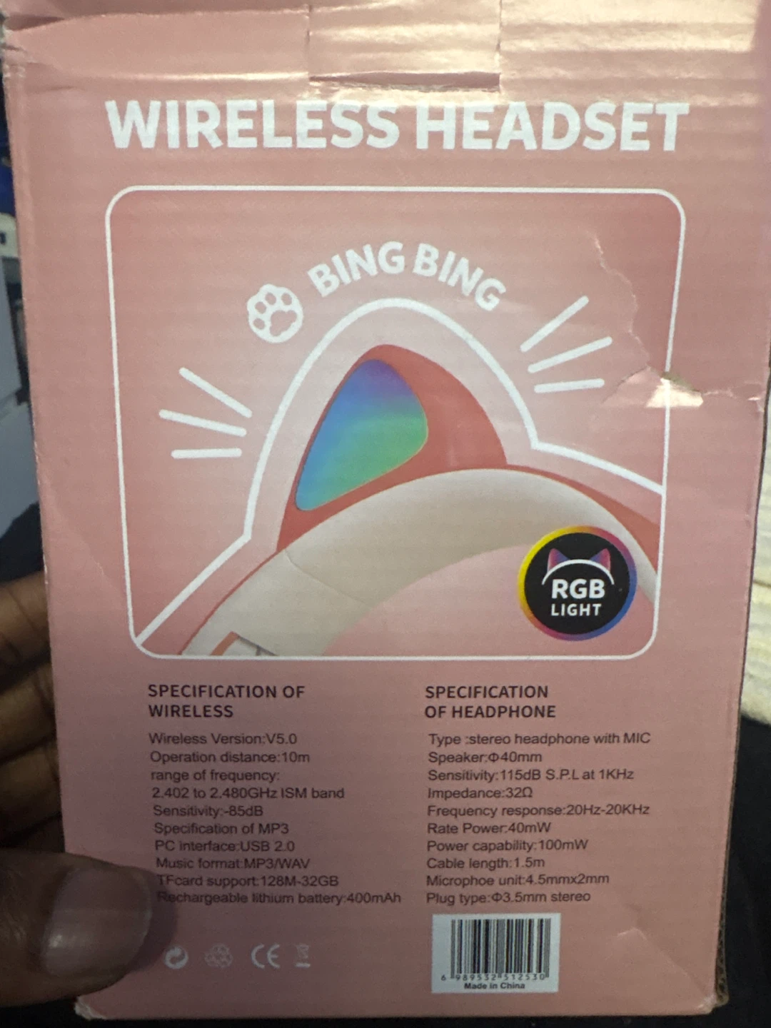 CXT-B39M Cat Ear Wireless Headset - photo 2