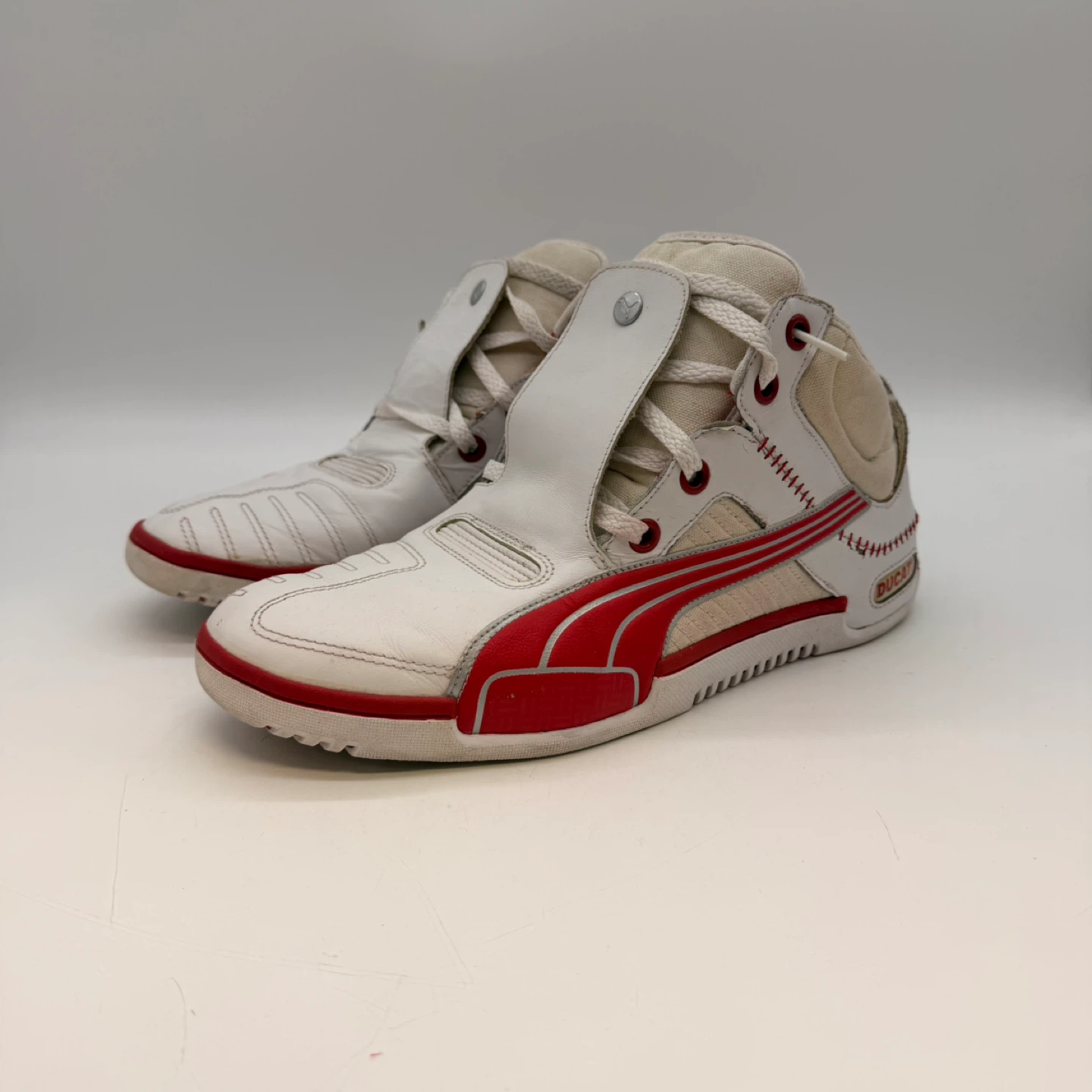 PUMA Ducati Sneakers US 11 EUR 44.5 White Red Mid Top