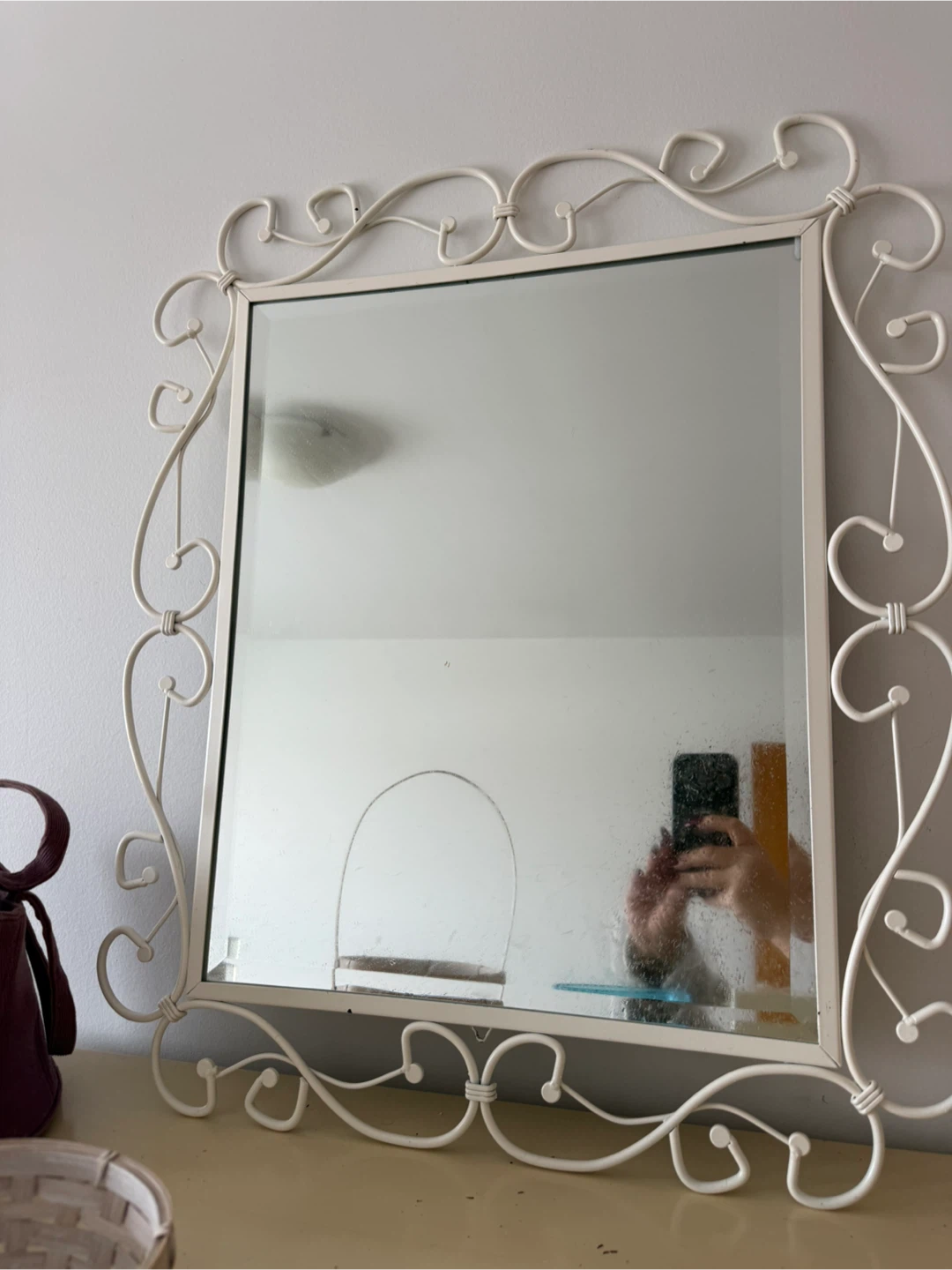 Decorative Vintage Cast Iron Wall Mirror
