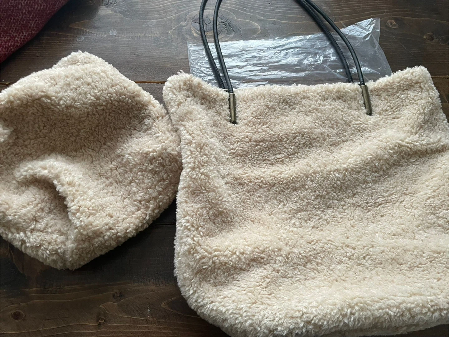 Anthropologie Teddy Fleece Tote Bag