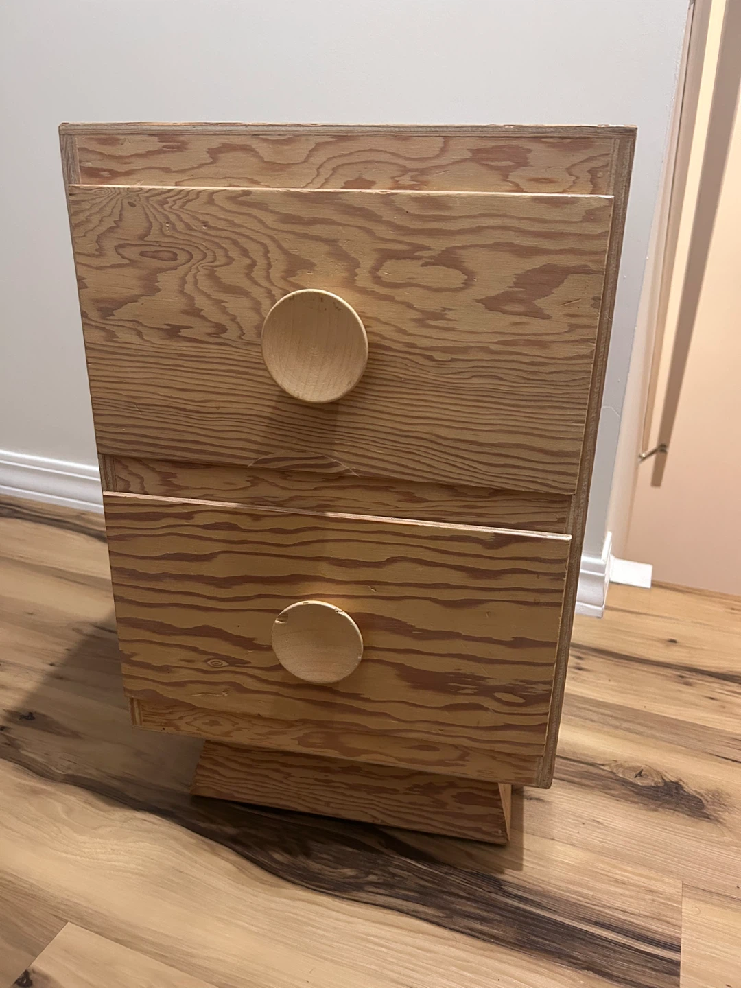 Wooden Two-Drawer Nightstand